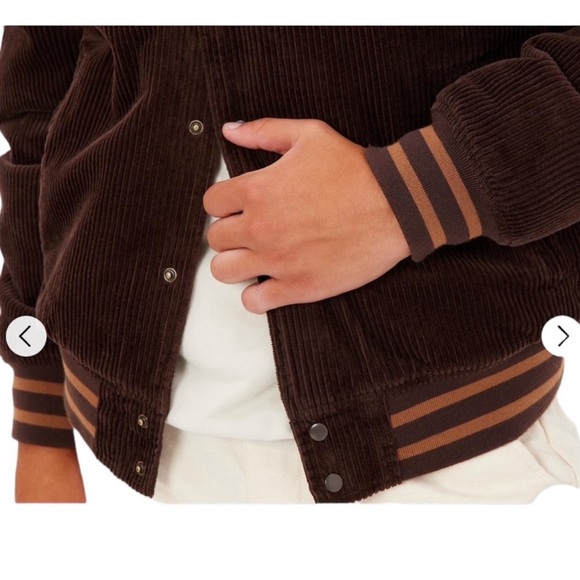 GAP men brown corduroy varsity jacket snap buttons size S - Picture 4 of 5